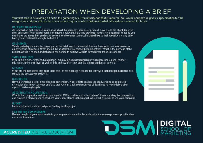 DSM Digital School of Marketing - advertising brief