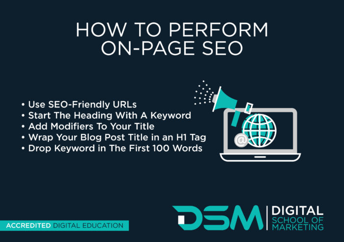 DSM Digital School of Marketing - on-page optimisation