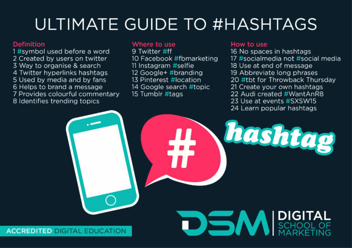 DSM digital School of Marketing - hashtag